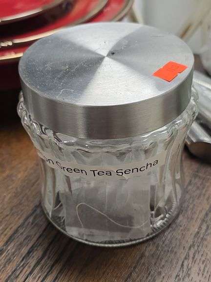 Glass Canister w/ Herbal Tea and Tea Strainers image