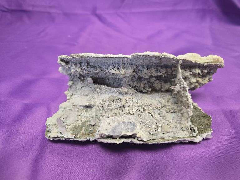 Guerrero Mexico Amethyst on Druzy Calcite display Mineral image