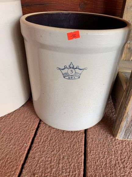 Antique number three crock image