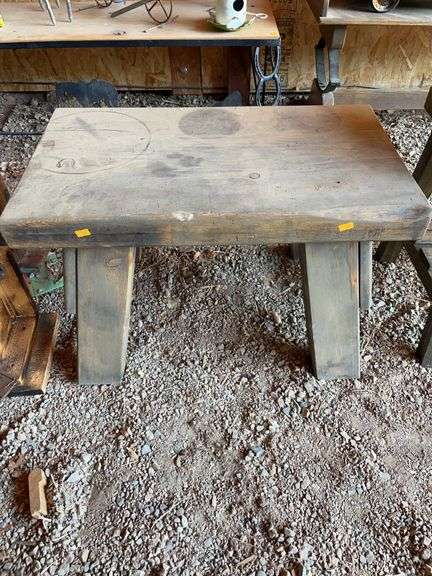 Small wooden bench image