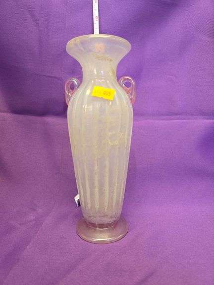 Vintage Italian Murano Glass Scavo Vase image
