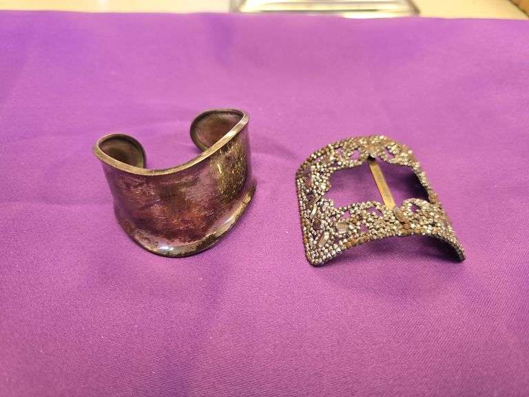 .925 Wavy Wrist Cuff and Victorian Steel Cut Buckle image