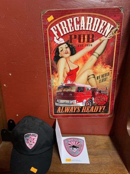 Law-enforcement, cap, patch and fire sign image