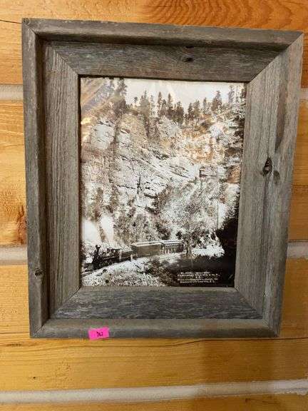 Barnwood framed railroad picture elk Canyon, Black Hills image