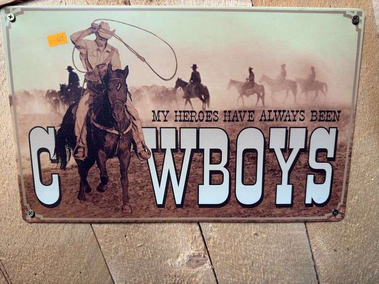 Cowboys tin sign image