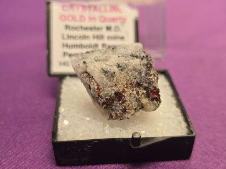 Gold Nugget Specimen on Quartz 9.2 Grams Total Pershing Nevada image