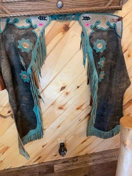 Leather rodeo chaps image