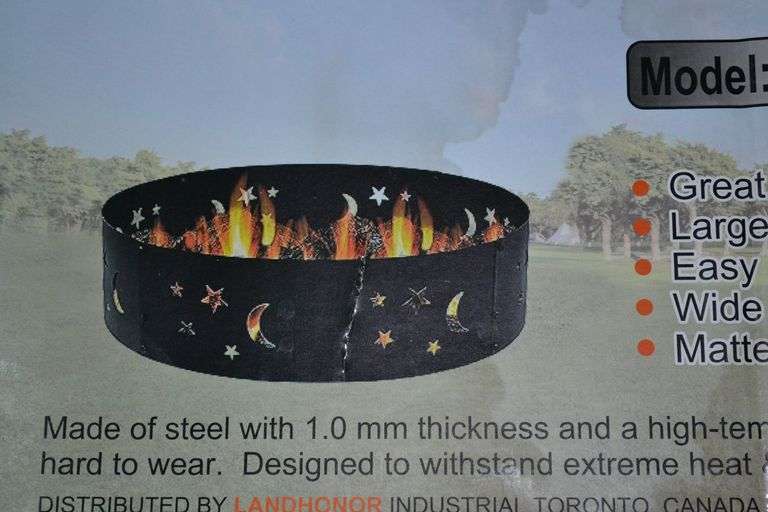 LARGE 36 IN ROUND METAL FIRE PIT RING image