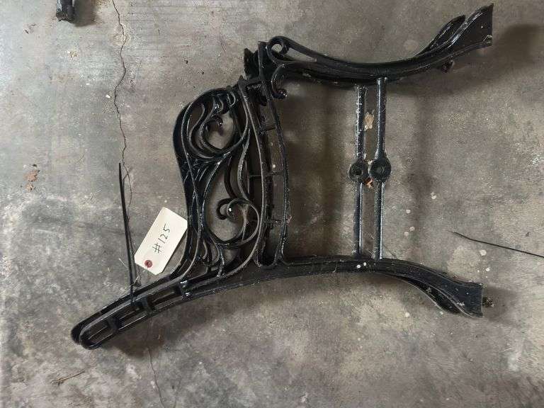 Ornate Cast Iron Bench Ends - Pair image