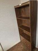 Wood Grain Shelving Unit with Bottom Cabinet