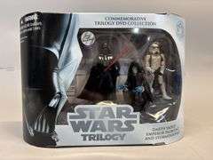 Darth Vader, old mean guy, and Storm trooper action figure