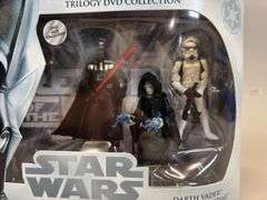 Darth Vader, old mean guy, and Storm trooper action figure