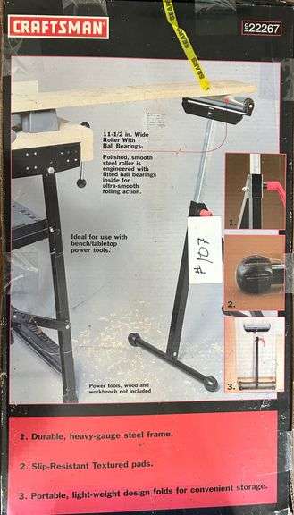 Craftsman 11-1/2 inch Wide Roller Bench/Tabletop Power Tool Stand image