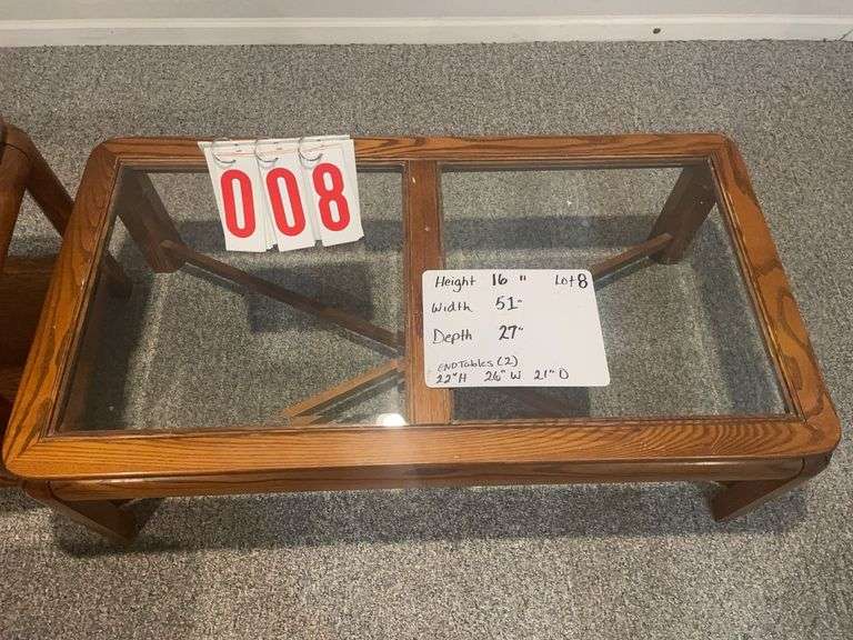 Coffee table and 2 end tables image