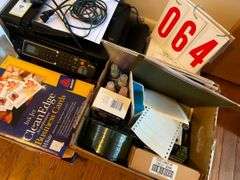 Office Supplies & Equipment Lot: Printer, Business Cards, & More