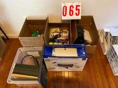 Assorted Office and School Supplies with HP Printer and Filing System