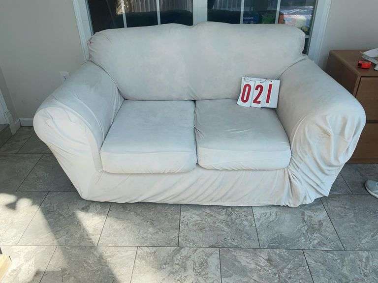 Slip covered Loveseat image