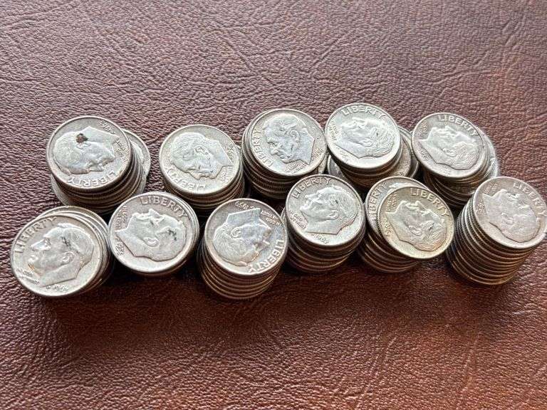 113 90% silver Roosevelt dimes pre 1965