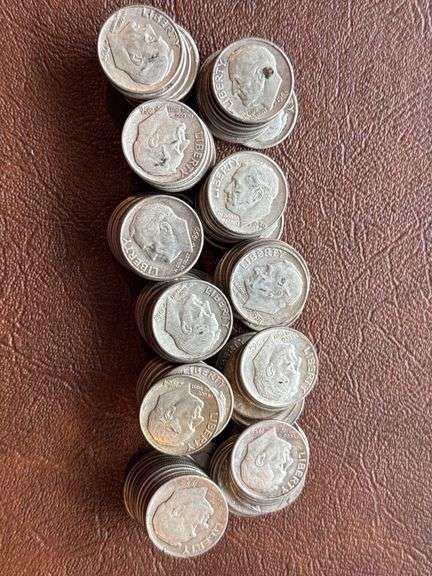113 90% silver Roosevelt dimes pre 1965