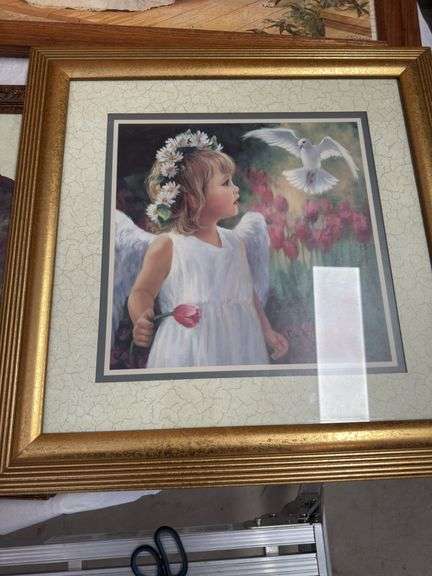 4 framed prints 1 baby print