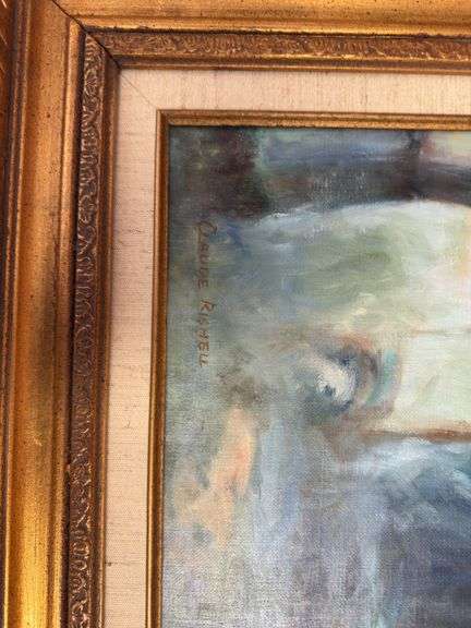 Oil on canvas. 38” tall by 32” wide. Artist Claude Rishell