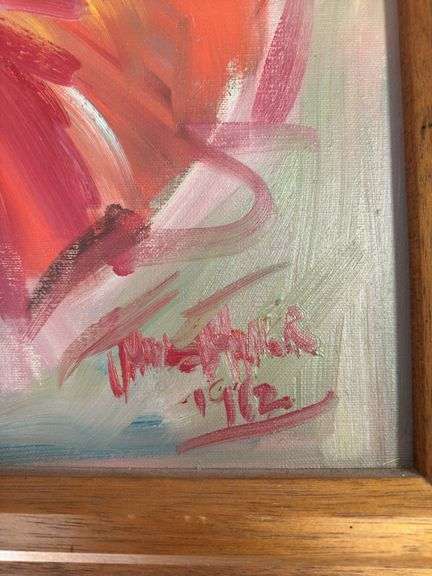 Framed clown oil on canvas