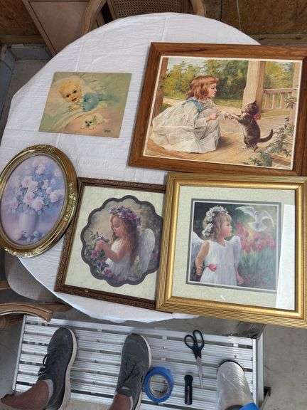 4 framed prints 1 baby print