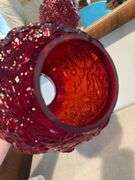 Fenton poppy red cranberry Gone With The Wind lamp. 23" tall GWTW