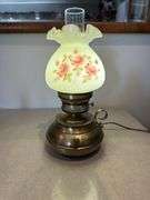 Fenton hand painted lamp. Artist Linda Fleming