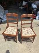 2 wood chairs