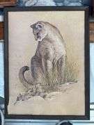 5 framed American wildlife art prints