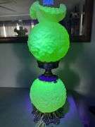 Fenton satin custard Gone With The Wind lamp. 23" tall GWTW