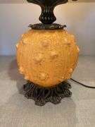 Fenton butterscotch cabbage rose GWTW lamp