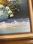 2 framed oil on canvas 1 acrylic on glass