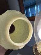 Fenton satin custard Gone With The Wind lamp. 23" tall GWTW
