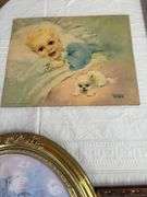 4 framed prints 1 baby print