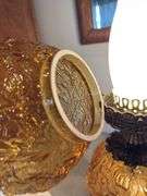 Fenton amber poppy Gone With The Wind lamp. 23" tall GWTW