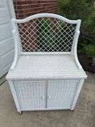 Rattan dresser, mirror and stand