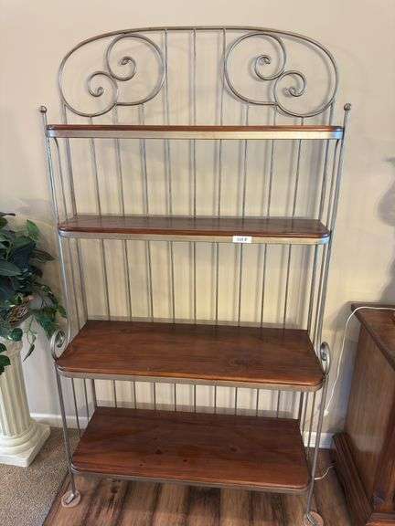 Large wire and wood shelf