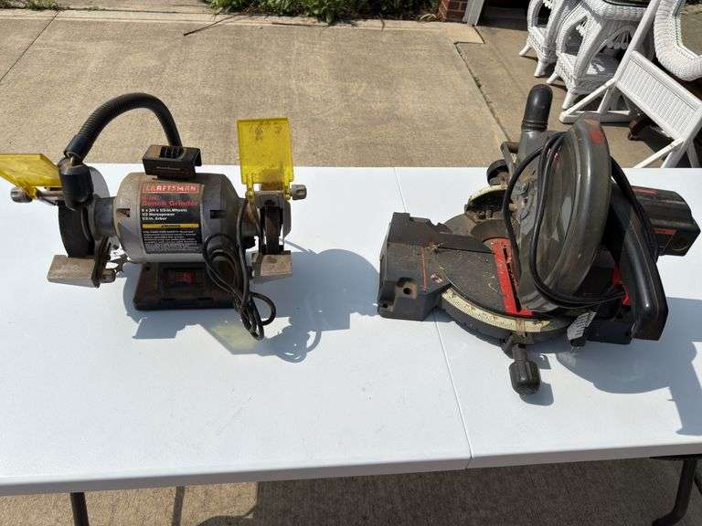 Craftsman bench grinder and saw