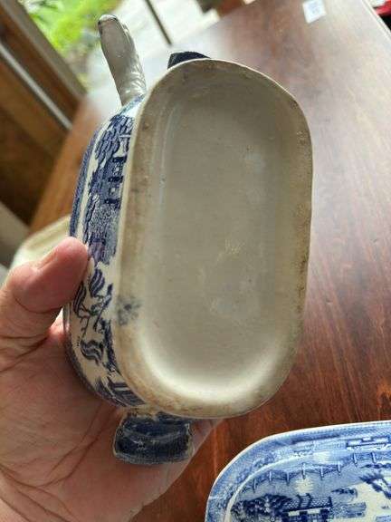 Antique cheese dome and serving dish