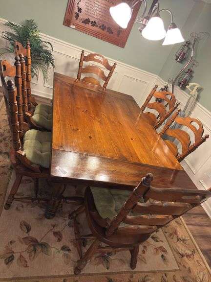 Dining room table and six chairs