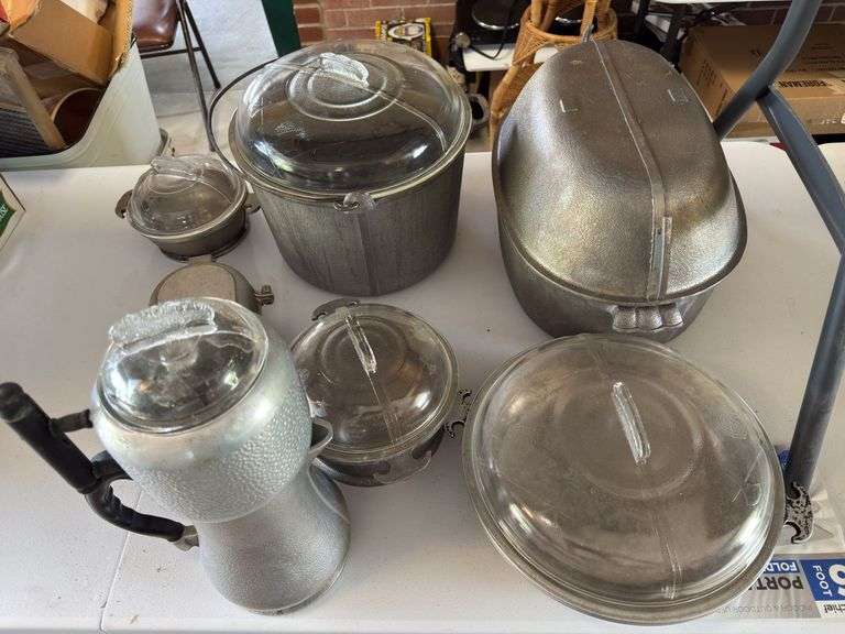 Aluminum serving pieces, most “Guardian Services”