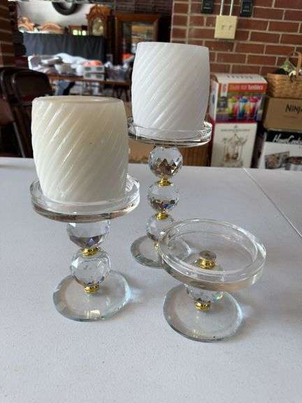 Crystal ball candleholders