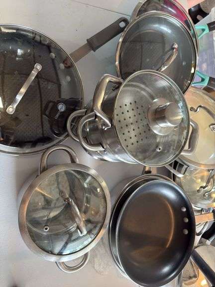 Large lot of pots and pans