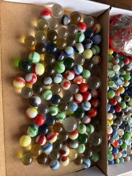 Large lot of glass marbles