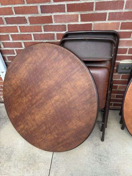 2 folding tables and 4 chairs