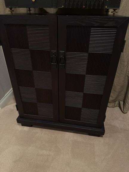 Pressed wood chest with DVD’s included