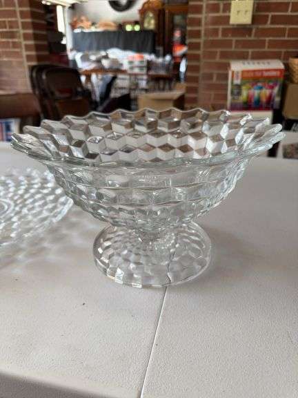Fostoria American footed bowl and underplate