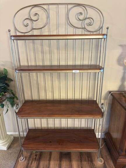 Large wire and wood shelf